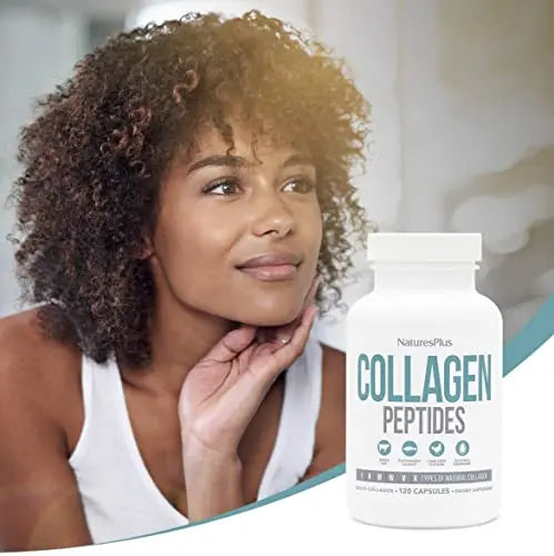 NaturesPlus Collagen Peptides Capsules - Premium Hydrolysed Collagen Supplement Type I, II, III, IV, V and X - Non-GMO, Gluten Free - 90 Capsules Nature's Plus Au supplements