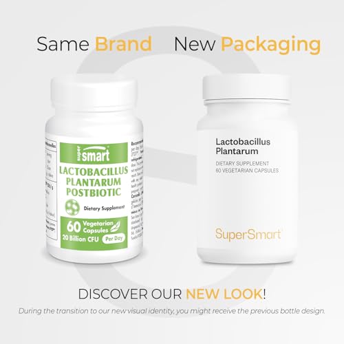 Supersmart - Lactobacillus Plantarum PostBiotic 20 Billion CFU per Day (Immuno-LP20) - Heat-Treated Probiotic Supplement | Non-GMO & Gluten Free - 60 Vegetarian Capsules Supersmart Au supplements