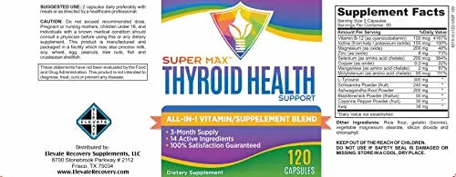 3-Month Thyroid Support Supplement (All-in-1 Formula) with 14 Active Ingredients Elevate Recovery Supplements Au supplements