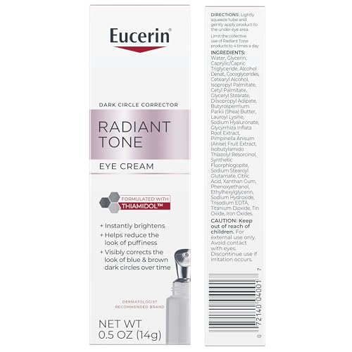 Eucerin Radiant Tone Eye Cream Dark Circle Corrector, Eye Brightening Cream with Thiamidol and Hyaluronic Acid