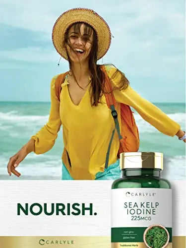 Sea Kelp Iodine Supplement | 225mcg | 300 Tablets | Non-GMO, Gluten Free | Traditional Carlyle Au supplements