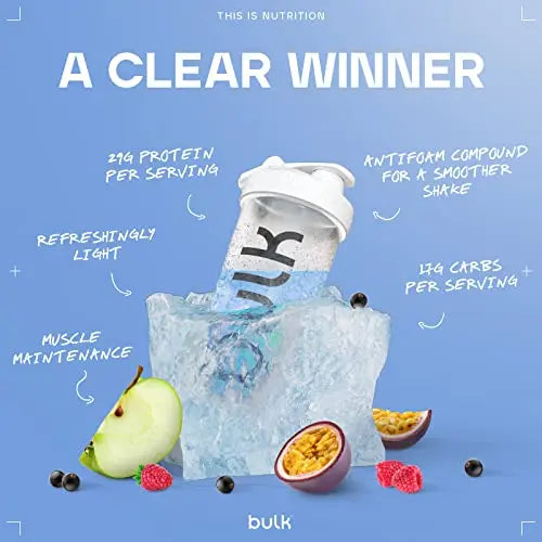 Bulk Clear Whey All in One, Protein Powder Shake, Blue Raspberry, 500 g Bulk Au supplements