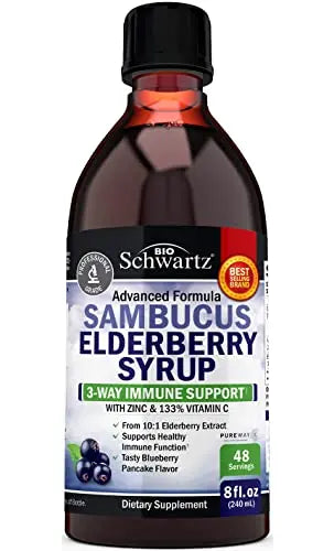 Elderberry Syrup for Kids and Adults - Natural Immune Support with Zinc and Vitamin C BioSchwartz Au supplements