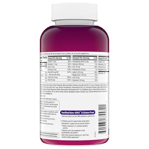 Centrum Multivitamin for Women, Multimineral Supplement with Iron, Vitamin D3, B Vitamins and Antioxidant Vitamins C and E, Gluten Free Centrum Au supplements