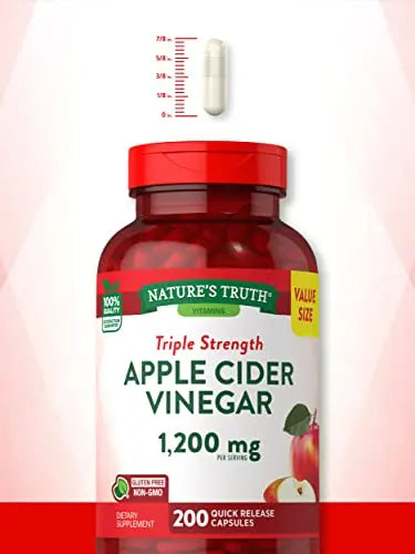 Nature's Truth Apple Cider Vinegar Capsules | 1200mg | 200 Pills | Extra Strength | Value Size Nature's Truth Au supplements