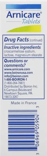 Boiron Arnicare Tablets for Pain Relief from Muscle Pain, Joint Soreness, Swelling from Injury or Bruises Boiron Au supplements