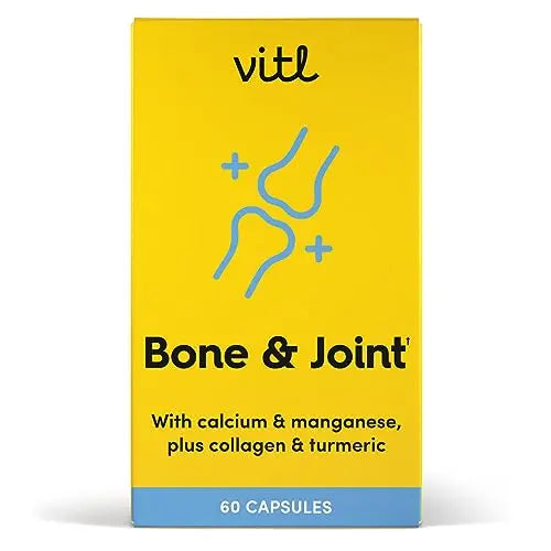 Vitl Bone & Joint Supplement - 60 Capsules - with Calcium, Manganese, Hydrolysed Type II Collagen & Turmeric - Maintenance for Joints, Bones VITL Au supplements