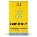 Vitl Bone & Joint Supplement - 60 Capsules - with Calcium, Manganese, Hydrolysed Type II Collagen & Turmeric - Maintenance for Joints, Bones VITL Au supplements