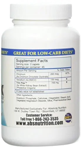 Absolute Nutrition CBlock Carb/Starch Blocker, 90 Caplets Absolute Nutrition Au supplements