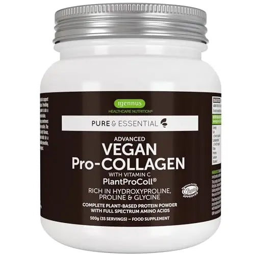 Vegan Collagen Powder, Plant-Based Peptide Protein Supplement with Glycine, 21 Amino Acids & Vitamin C, Complete Collagen Igennus Healthcare Nutrition Au supplements