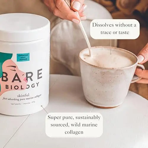 Bare Biology Collagen Powder, 300g/60 Servings - Skinful Pure Marine Collagen Supplement for Skin Bare Biology Au supplements