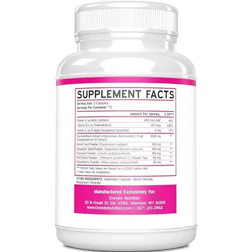 Vaginal Moisturizer & Vaginal Dryness Supplement (150 Capsules) Support Vaginal Wetness & Health DORADO NUTRITION Au supplements