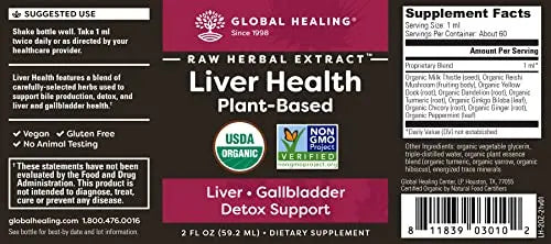 Global Healing Liver Health - Natural Vegan Liquid Drops Supplement Supports Liver Global Healing Center Au supplements