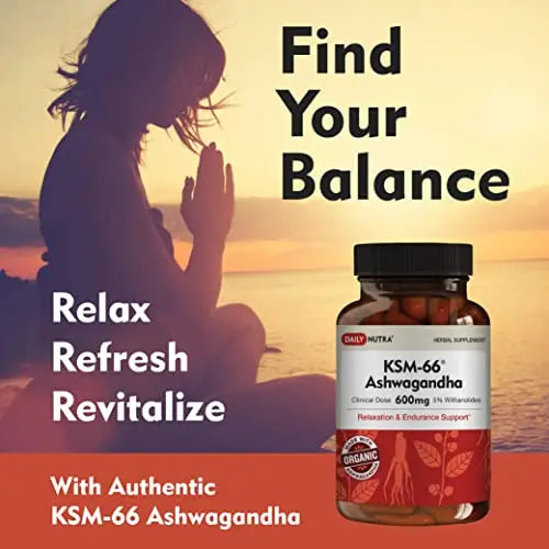 DailyNutra KSM-66 Ashwagandha 600mg Organic Root Extract - High Potency Supplement DailyNutra Au supplements