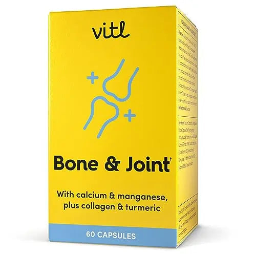 Vitl Bone & Joint Supplement - 60 Capsules - with Calcium, Manganese, Hydrolysed Type II Collagen & Turmeric - Maintenance for Joints, Bones VITL Au supplements