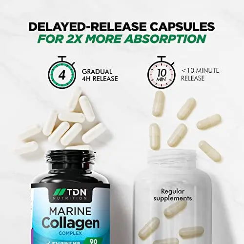Marine Collagen Capsules 1400mg with Hyaluronic Acid, High Strength Collagen Supplement TDN Au supplements