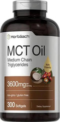 Keto MCT Oil Capsules 3600mg | 300 Softgels | Coconut Oil Pills | Non-GMO and Gluten Horbäach Au supplements