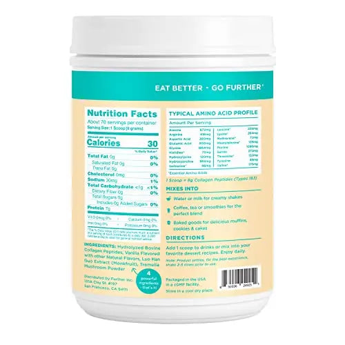 Further Food Best Collagen Peptides Powder Vanilla Flavored Keto Grass-Fed Collagen Further Food Au supplements
