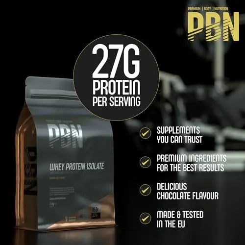 PBN - Premium Body Nutrition - Whey-ISOLATE Protein Powder, 1kg, Chocolate - 33 Servings Premium Body Nutrition Au supplements
