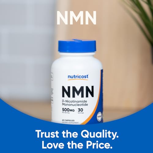 Nutricost NMN (Nicotinamide Mononucleotide) 500mg, 60 Capsules - Vegetarian Friendly, 30 Servings, Gluten Free, GMO Free Nutricost Au supplements