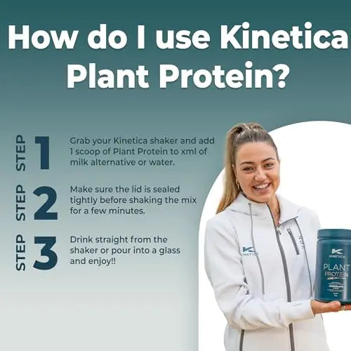 Kinetica Vanilla Flavour Plant Protein 1kg | Blend of Pea and Rice Protein | Vegan Kinetica Au supplements