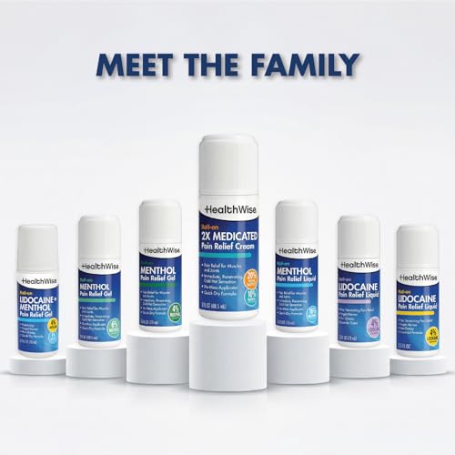 HealthWise 2X Medicated Roll-On | 10% Menthol + 20% Methyl Salicylate | Pain Relief Cream | 3 oz. 88.5 mL | Quick-Dry Formula | Immediate Penetrating Action | Topical Analgesic HealthWise Au supplements