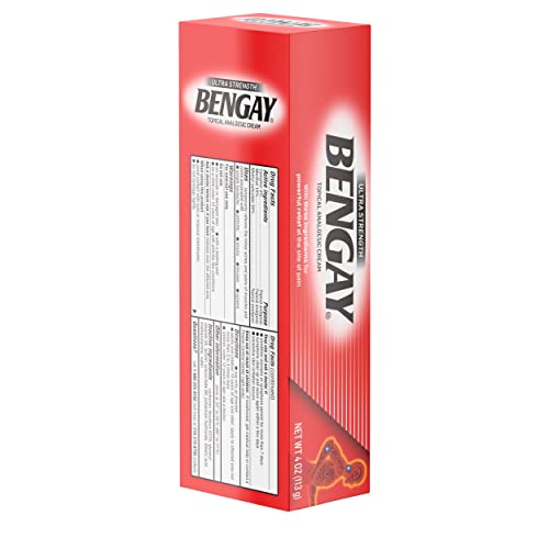 Bengay Ultra Strength Topical Pain Relief Cream, Non-Greasy Topical Analgesic for Minor Arthritis, Muscle, Joint and Back Pain, Camphor, Menthol and Methyl Salicylate, 4 OZ Bengay Au supplements