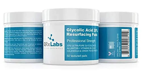 QRxLabs Glycolic Acid 20% Resurfacing Pads for Face & Body with Vitamins B5 QRxLabs Au supplements