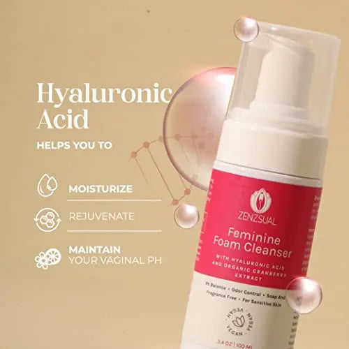 ZENZSUAL Feminine Foam Cleanser with Hyaluronic Acid and Organic Cranberry Extract – PH Balance ZENZSUAL Au supplements