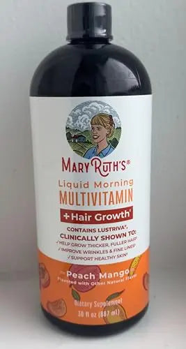 MaryRuth's Liquid Multivitamin+Hair Growth | Clinically Tested for Thicker Hair & Facial Wrinkles in Women | Biotin 10000mcg | Lustriva Hair Growth Supplement | MaryRuth Organics Au supplements