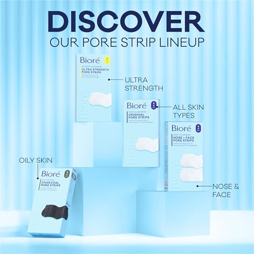 Biore Charcoal, Deep Cleansing Pore Strips, Nose Strips for Blackhead Removal on Oily Skin