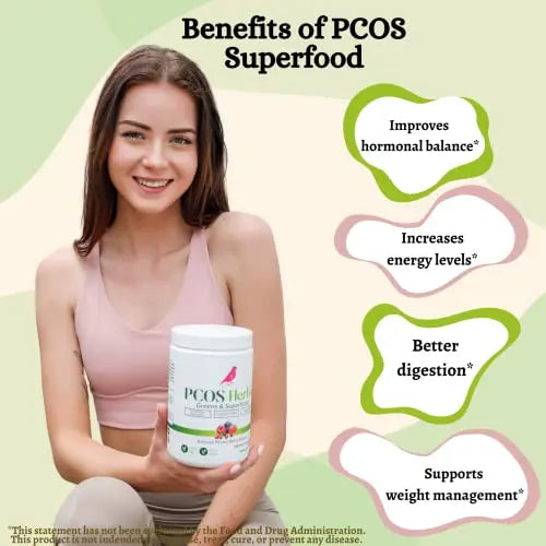 PCOS Herbal Green Superfood Probiotic Powder Mix: Hormonal Balance, Energy Boost PCOS Herbal Tea Au supplements