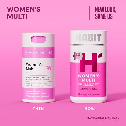 Habit Womens Multi Supplement (60 Capsules) - New Look, Supports General Health & Wellness, 23 Essential Vitamins and Minerals, Fruit extracts