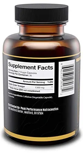 Peak Performance Nutraceutics Apple Cider Vinegar Capsules, Made from 100% Natural Peak Performance Nutraceutics Au supplements