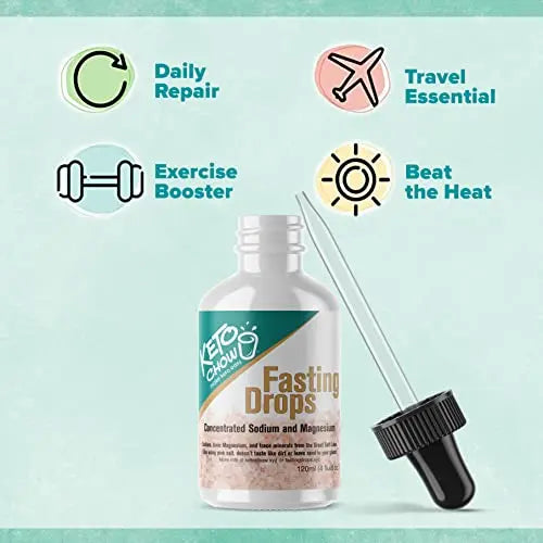 Keto Chow Fasting Drops | Sodium and Ionic Magnesium Fasting Supplement | Intermittent Keto Chow Au supplements
