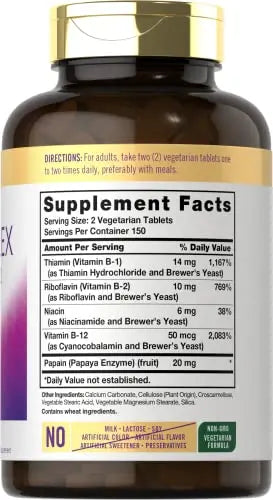 Carlyle B Complex Vitamin with B12 | 300 Tablets | High Potency Formula | Vegetarian Carlyle Au supplements
