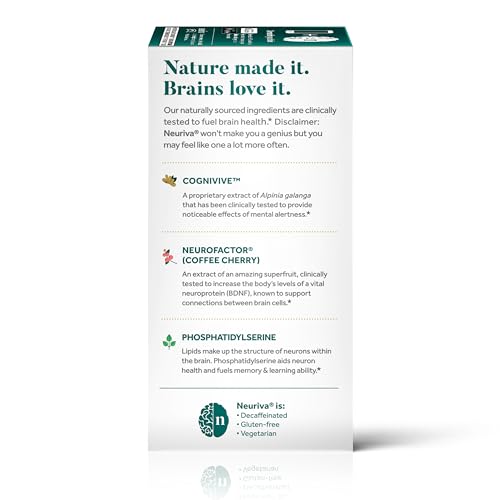 NEURIVA Ultra Decaffeinated Clinically Tested Supplement for Mental Alertness, Memory, Focus & Concentration, Cognivive, Neurofactor