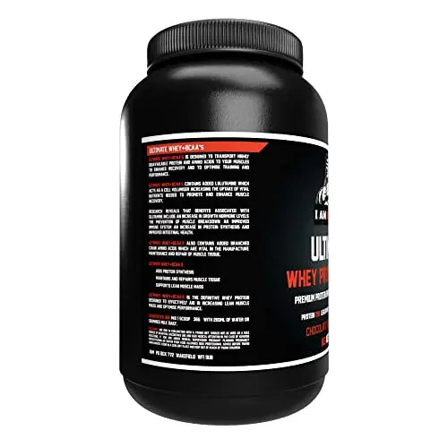Ultimate Whey Protein + BCAA’s Powder, Premium High Protein Isolate, Enhance Lean Muscle Mass and Recovery, 1kg I AM MUSCLE Au supplements