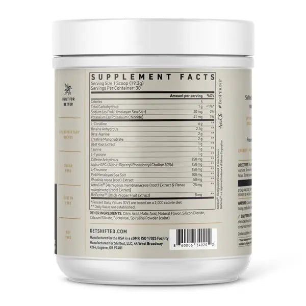 SHIFTED Premium Pre Workout Powder, Energy & Focus Supplement with Creatine Monohydrate SHIFTED Au supplements