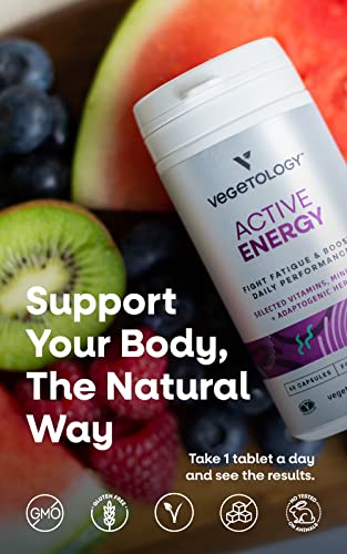 Vegetology Energy Supplements – Iron, Vitamin C & B2, B12, Folate & More – Vitamin Supple VEGETOLOGY Au supplements