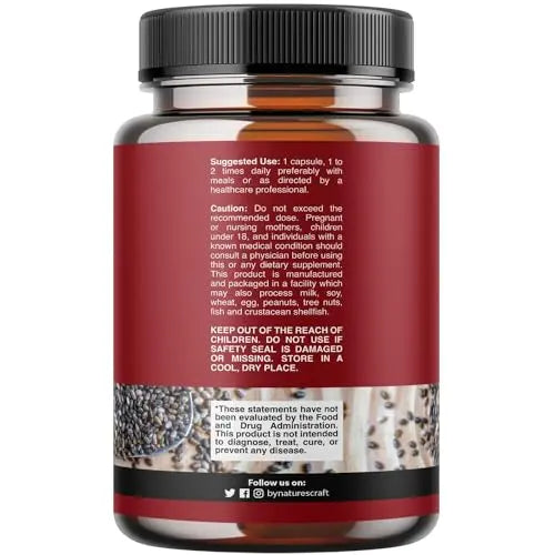 Potent Chia Seed Extract Pills for Men and Women Natural Supplement for Weight Loss Natures Craft Au supplements