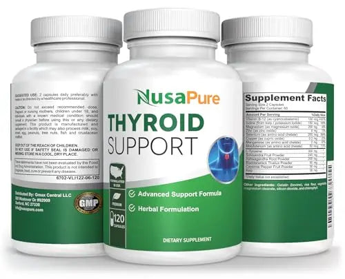 NusaPure Premium Thyroid Support Supplement (Non-GMO) 120 caps for with Ashwaganda NusaPure Au supplements