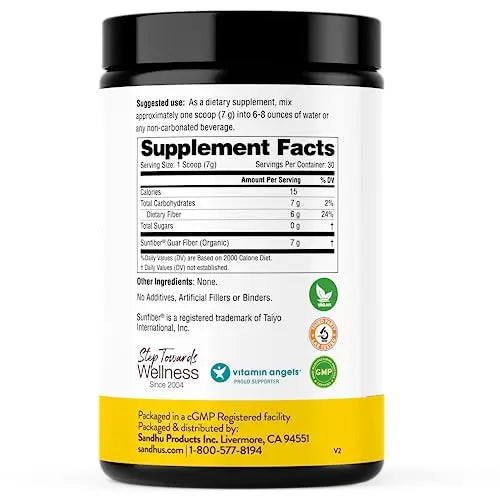 Sandhu's Prebiotic Fiber Supplement Powder –30 Servings- SunFiber® –Low FODMAP Sandhu's Au supplements