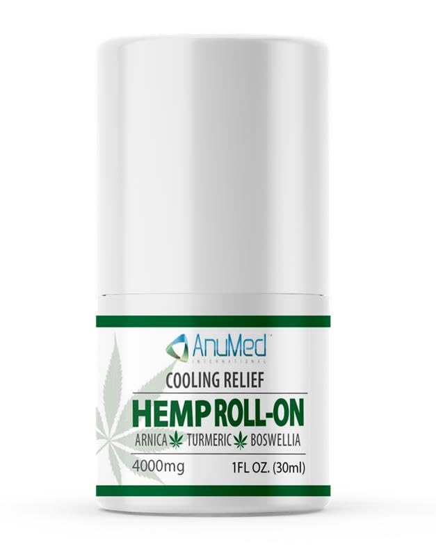 ANUMED Hemp Roll-On 4000mg Pain Relief. Fast Acting, Long Lasting, Maximum Strength with Arnica + Turmeric for Anti-Inflammatory, Natural Recovery, Joint, Muscle, Nerve Pain Reliever 2 Packs of (1oz) AnuMed International Au supplements