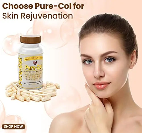 Pure-COL Collagen 90 Capsules 400mg Bio-Active Matrix High Strength Collagen Tablets The Perfect Range Au supplements
