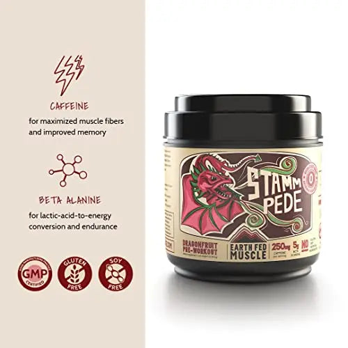 Earth Fed Muscle Stammpede DragoFruit Punch Pre Workout, 30 Servings, Boost Energy Earth Fed Muscle Au supplements