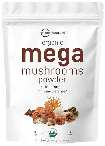 Sustainably US Grown, Organic Mega Mushroom 10 in 1 Complex Formula Powder Micro Ingredients Au supplements