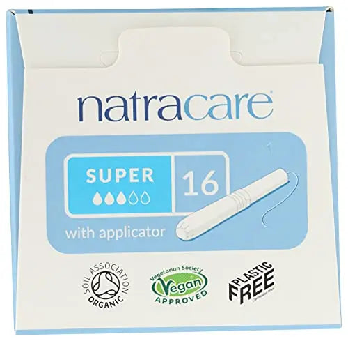 Natracare Organic Cotton Super Tampons with Cardboard Applicator, Plastic Free, Chlorine Free NATRACARE Au supplements