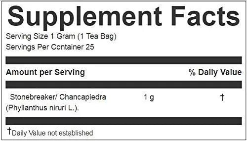 Stone Breaker Chanca Piedra Herbal Tea - 100% Naural from Peru ( 25 Tea Bags ) Natural Kidney Cleanse & Gallbladder Stones Support– Detoxify Urinary Tract, Flush Impurities, Clear Urinary System Wuguny Au supplements