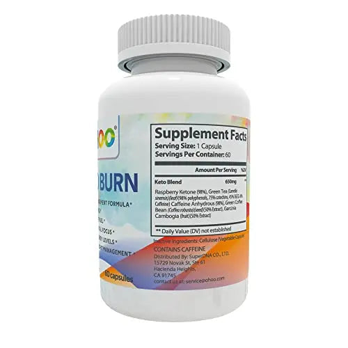 OHOO Keto Burn Weight Loss Supplement 650 Mg - Natural Keto 5 Increases Ability to Burn Fat OHOO Au supplements